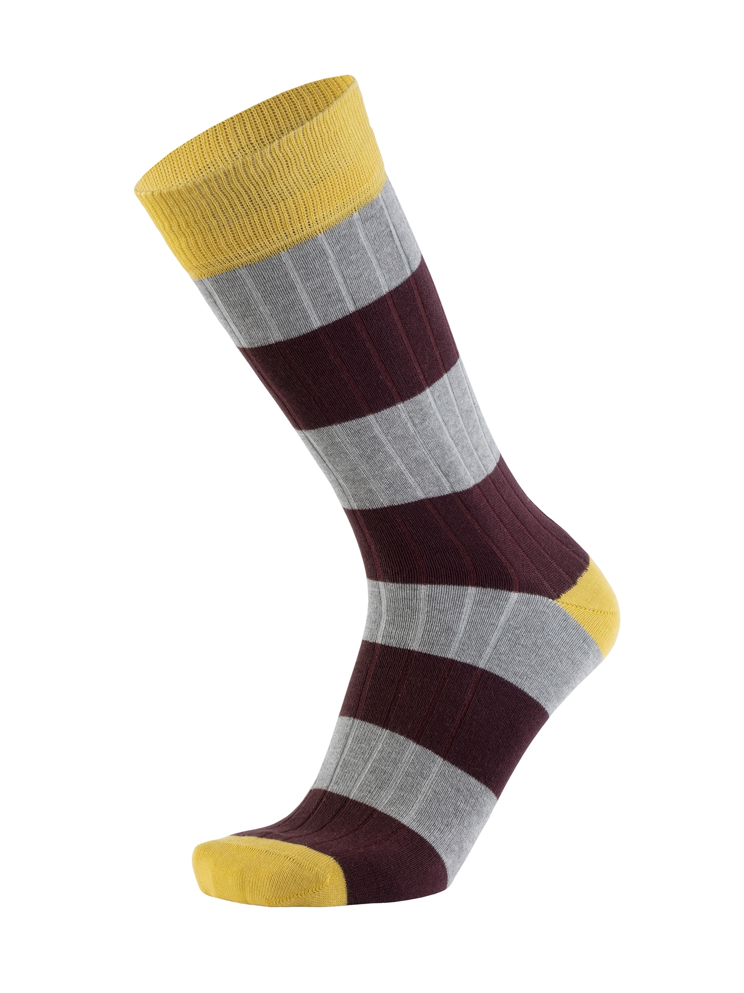 Picture of Stripes Canalé Grey/Burgundy