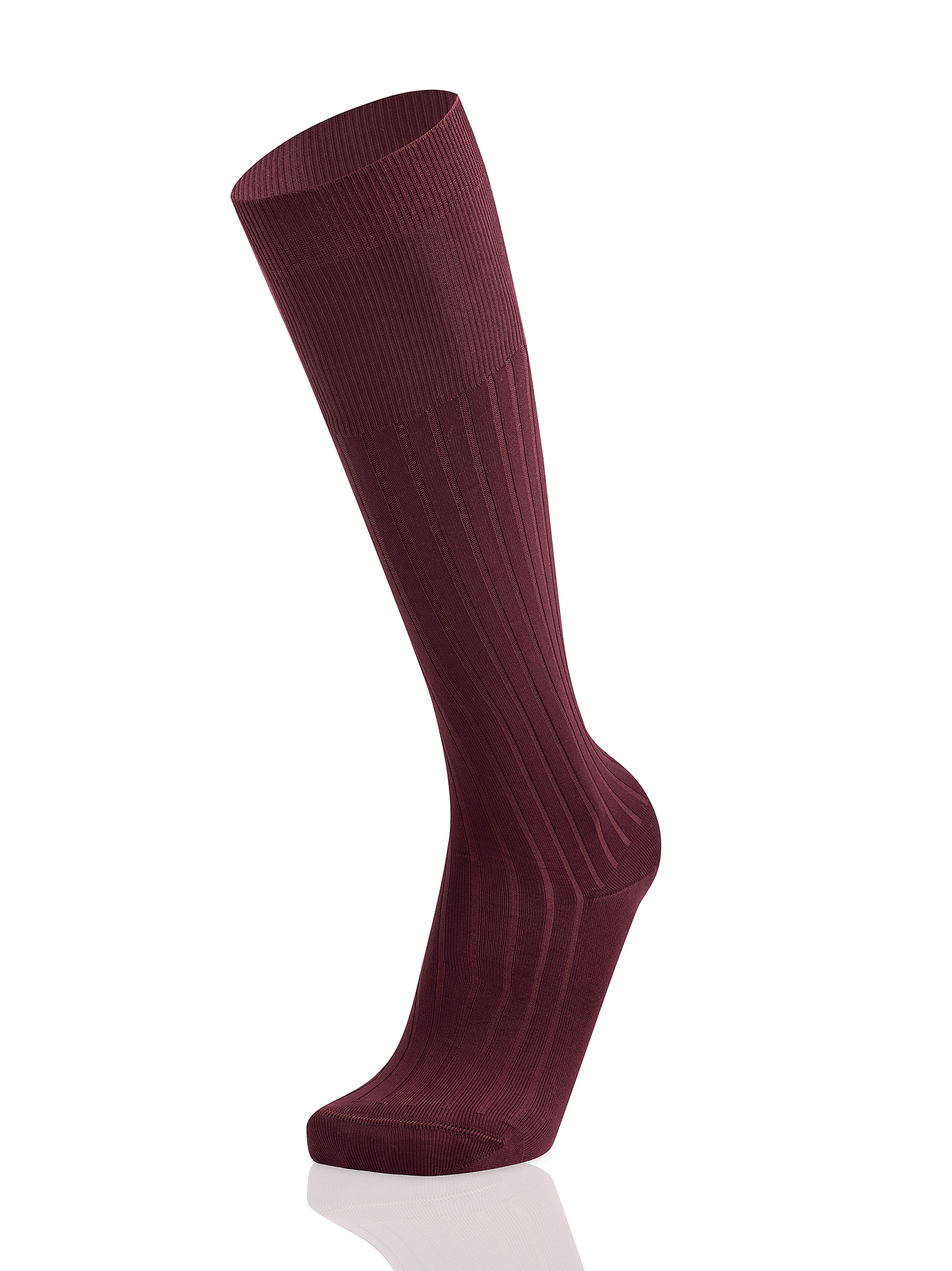 Picture of HIGH KNEE CANALÉ BORDEAUX 100% MERINO WOOL