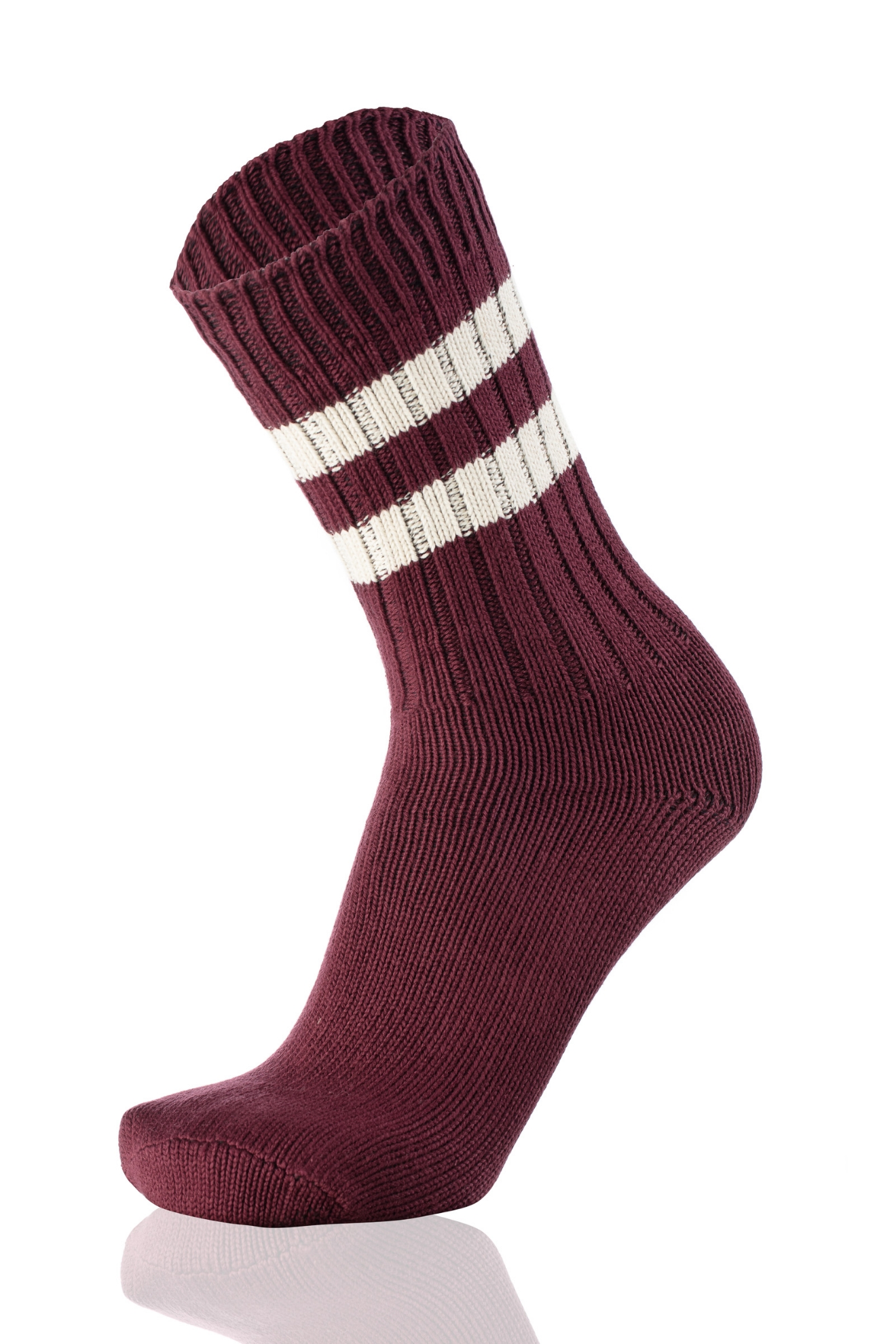 Picture of DOUBLE STRIPES BORDEAUX/BEGE