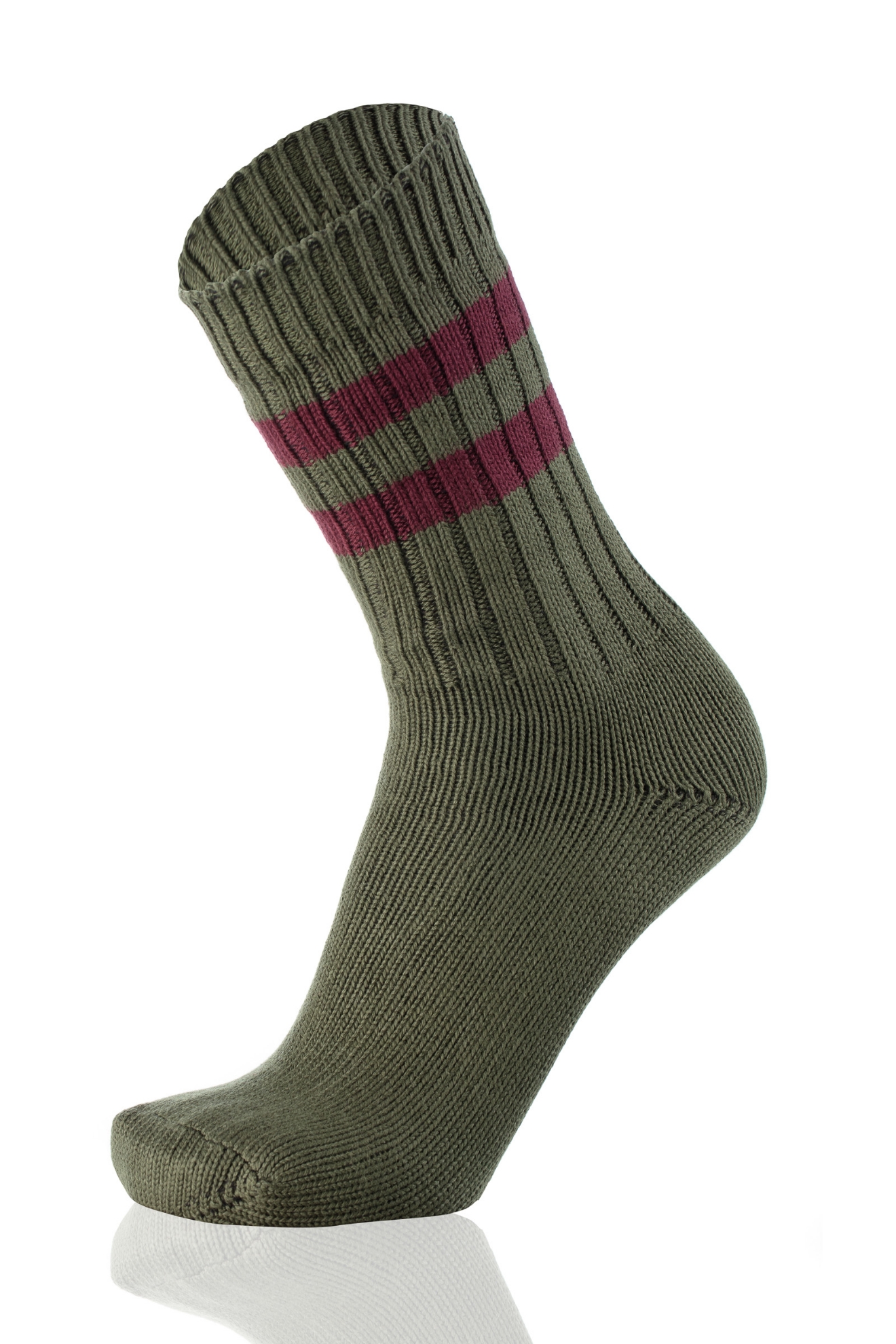 Picture of DOUBLE STRIPES GREEN/BORDEAUX